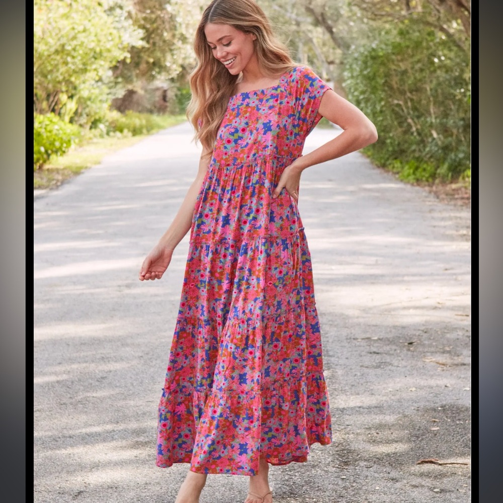 NATURAL LIFE Floral Pink Maxi Dress